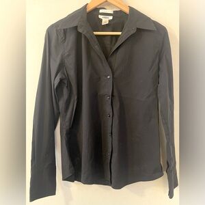 Old Navy🐦‍⬛Black Button Down Shirt (M) Cotton, Polyester & Spandex
